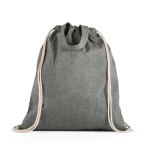 Sac/sac à dos en coton recyclé avec fermeture éclair 140 g/m2 Vintage couleur noir