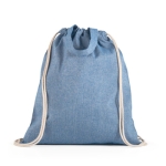 Sac/sac à dos en coton recyclé avec fermeture éclair 140 g/m2 Vintage couleur bleu