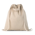 Sac/sac à dos en coton recyclé avec fermeture éclair 140 g/m2 Vintage couleur naturel