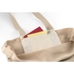 Sac promotionnel en jute avec poche intérieure zippée 275 g/m2 Juco couleur naturel troisième vue