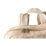Sac à dos personnalisé pas cher en juco 275 g/m2 avec poche avant Juco couleur naturel quatrième vue