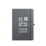 Carnet en cuir recyclé A5 avec pages lignées Recycled Leather avec zone d'impression