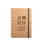 Kit de carnet gravé et stylo en liège A5 avec des pages lignées Cork avec zone d'impression