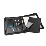 Conférencier portfolio de qualité à compartiments A4 couleur noir quatrième vue