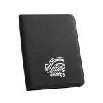 Conférencier portfolio de qualité à compartiments A4 couleur noir image avec logo