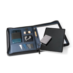 Conférencier portfolio de qualité à compartiments A4 Workshop RPET couleur bleu quatrième vue
