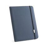 Conférencier recyclé á élastiques et plusieurs pochettes Folder RPET couleur bleu
