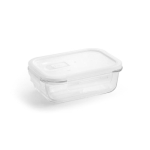 Lunch box en verre hermétiques 600 ml personnalisable Crystal couleur blanc