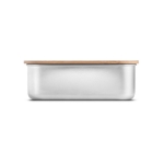 Lunch box hermétique en acier avec couvercle en bambou 800ml Scandi couleur argenté cinquième vue