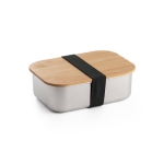 Lunch box hermétique en acier avec couvercle en bambou 800ml Scandi couleur argenté
