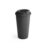 Grands mugs take away en plastique à double paroi de 500ml Large couleur noir