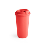 Grands mugs take away en plastique à double paroi de 500ml Large couleur rouge