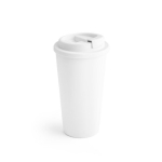 Grands mugs take away en plastique à double paroi de 500ml Large couleur blanc