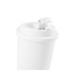 Grands mugs take away en plastique à double paroi de 500ml Large couleur blanc quatrième vue