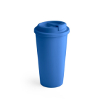 Grands mugs take away en plastique à double paroi de 500ml Large couleur bleu roi