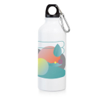Gourdes en aluminium personnalisées avec image 400ml Cruiser Sublim couleur blanc image avec logo