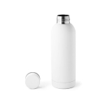 Gourde isotherme en acier inoxydable avec finition mate 500ml Spring couleur blanc troisième vue