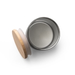 Mug isotherme en acier robuste avec couvercle en bambou 370ml Scandi couleur noir quatrième vue