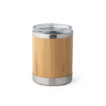 Gobelet en acier inoxydable et bambou, double paroi et couvercle 350ml couleur bois