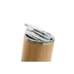 Gobelet en acier inoxydable et bambou, double paroi et couvercle 350ml couleur bois troisième vue