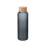 Bouteille en verre avec finition mate et bouchon en bambou 500 ml. couleur noir