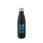 Gourde en acier isolée sous vide avec bouchon métallique 500 ml Satin avec zone d'impression
