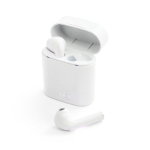 Écouteurs audio personnalisé multifonctionnel sans fil avec micro Pop couleur blanc troisième vue