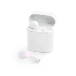 Écouteurs audio personnalisé multifonctionnel sans fil avec micro Pop couleur blanc quatrième vue