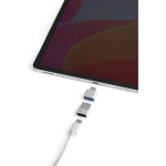 Ensemble d'adaptateurs en plastique avec format USB-A et USB-C couleur argenté quatrième vue