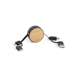 Câble 5 en 1 avec diverses connections USB Cable multicharge Bamboo couleur noir