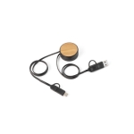 Câble 5 en 1 avec diverses connections USB Cable multicharge Bamboo couleur noir troisième vue