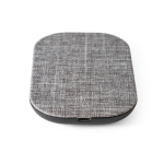 Chargeur sans fil personnalisé en ABS recyclé Tissu Fabric RPET couleur gris quatrième vue