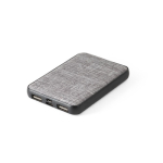 Batterie portable personnalisée RPET 5.000 mAh USB Fabric RPET couleur gris