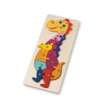 Puzzle en forme de dinosaure en bois de pin couleur naturel
