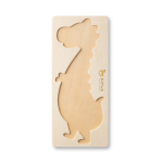 Puzzle en forme de dinosaure en bois de pin couleur naturel image avec logo