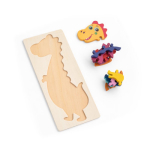 Puzzle en forme de dinosaure en bois de pin couleur naturel Neuvième vue