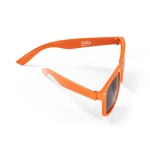 Lunettes de soleil promotionnelles recyclées avec protection UV400 couleur orange troisième vue