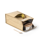 Sac isotherme en papier avec doublure non-tissé et fermeture 4 L Lunch couleur naturel quatrième vue