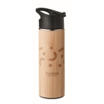 Bouteille isotherme anti-fuite en acier avec bouchon 450ml Tea Travel couleur bois vue principale