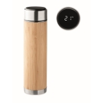 Bouteille isotherme avec thermomètre tactile infuseur 480ml TeaTouch couleur bois