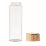 Gourde en verre avec couvercle en bambou poignée 500 ml Crystal Geneve couleur transparent cinquième vue
