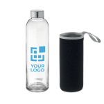 Gourde verre personnalisée avec étui 750 ml Downtown Crystal Large vue avec zone d'impression