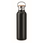 Gourde isotherme inox avec détail bambou et poignée 750 ml Clip Med couleur noir