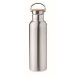 Gourde isotherme inox avec détail bambou et poignée 750 ml Clip Med couleur argenté mat