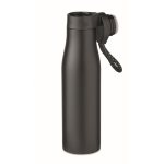 Gourde en acier avec couvercle magnétique 600 ml Inox Magnet couleur noir deuxième vue