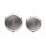 Set de 2 boîtes à lunch en acier circulaires de 450 et 900 ml Inox couleur argenté mat cinquième vue