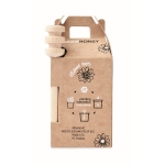 Pot de miel de fleurs sauvages avec distributeur personnalisé 50g couleur bois huitième vue
