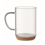 Tasse en verre borosilicaté, base en liège et 400 ml Crystal Cork couleur transparent