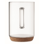 Tasse en verre borosilicaté, base en liège et 400 ml Crystal Cork couleur transparent troisième vue