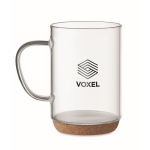 Tasse en verre borosilicaté, base en liège et 400 ml Crystal Cork couleur transparent vue principale
